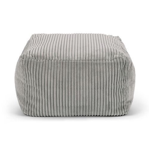 Repose-pieds Theo Carré Velours Côtelé Gris Clair, Salon, 40 X 40cm