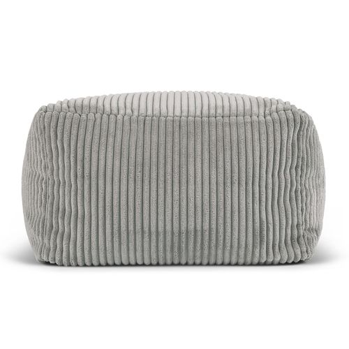 Repose-pieds Theo Carré Velours Côtelé Gris Clair, Salon, 40 X 40cm