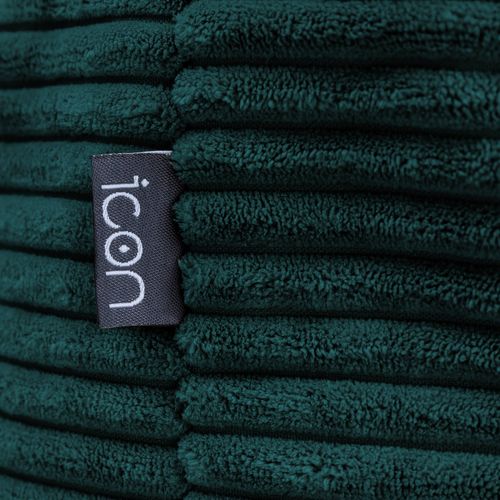 Pouf Repose-pied Frankie Rond, Velours Côtelé Bleu Canard, Salon, 55 X 55cm