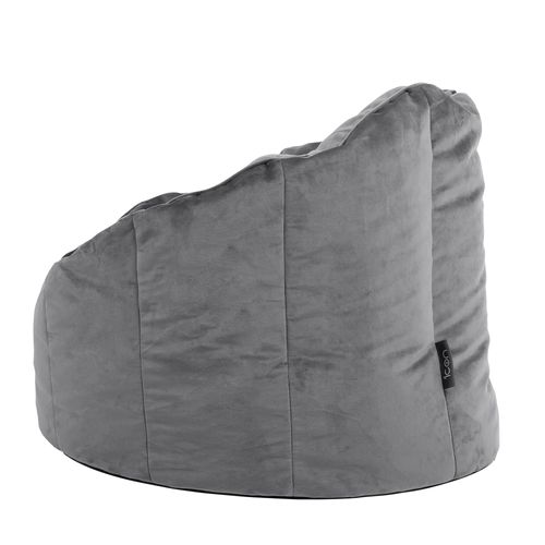 Pouf Fauteuil Sirena Velours Gris Anthracite, Salon, Chambre, 77 X 74cm