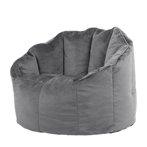 Pouf Fauteuil Sirena Velours Gris Anthracite, Salon, Chambre, 77 X 74cm