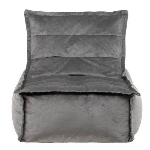 Pouf Chauffeuse Dolce En Velours Doux Gris Anthracite 75 X 96 X 75 Cm