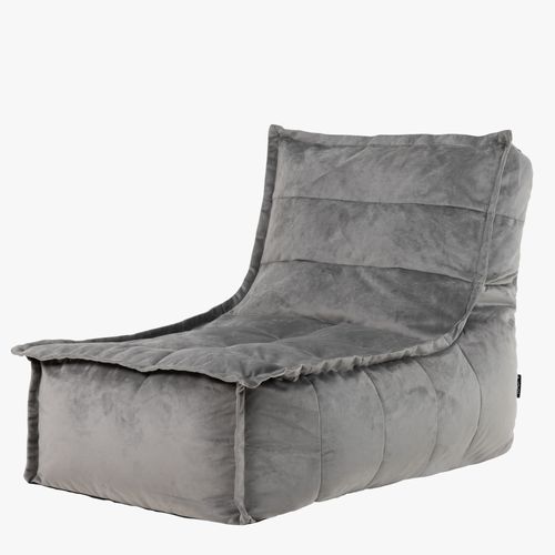 Pouf Chauffeuse Dolce En Velours Doux Gris Anthracite 75 X 96 X 75 Cm