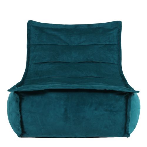 Pouf Chauffeuse Dolce En Velours Doux Bleu Canard 75 X 96 X 75 Cm