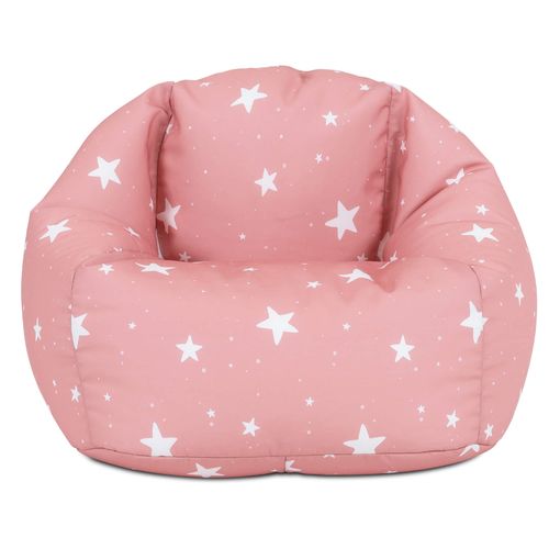 Pouf Fauteuil Poire Enfant Étoile Rose Pastel, Chambre, Salon, Jardin 55 X 53cm
