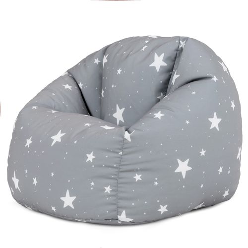 Pouf Fauteuil Poire Enfant Étoile Gris Clair, Chambre, Salon, Jardin, 55 X 53cm
