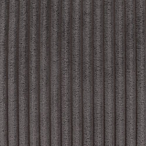 Pouf Fauteuil Morgan Et Repose-pied Rond Velours Côtelé Gris Anthracite 100 X 88cm