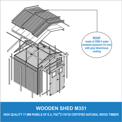 M351 - Abri De Jardin En Bois 4,08m2 - Abri De Jardin Sans Plancher