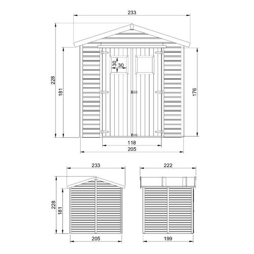 M351+m351g - Abri De Jardin En Bois 4,08 M2 - Abri De Jardin Avec Sol Imprégné