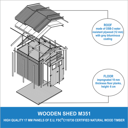 M351+m351g - Abri De Jardin En Bois 4,08 M2 - Abri De Jardin Avec Sol Imprégné
