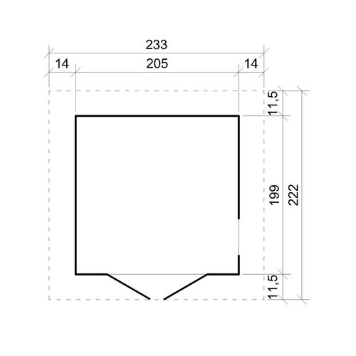 M351fb Cabane En Bois Avec Plancher-l233xp222xh233cm