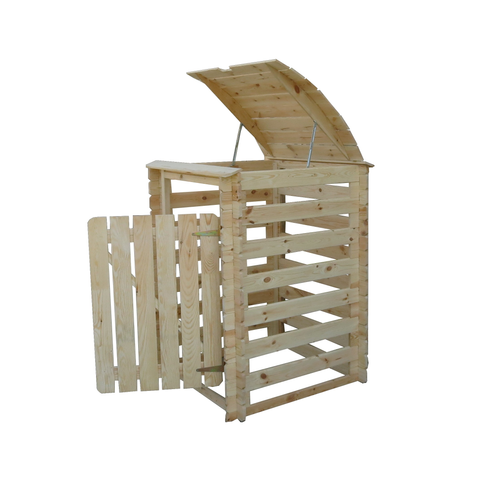 Cache Poubelle En Bois à Porte Verrouillables - M606-1 - 97cm X 97cm X H137cm