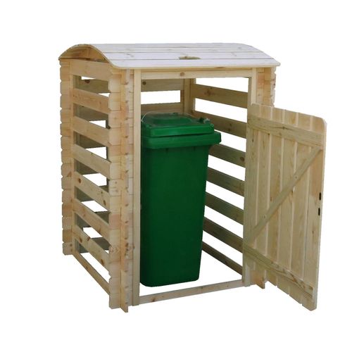 Cache Poubelle En Bois à Porte Verrouillables - M606-1 - 97cm X 97cm X H137cm