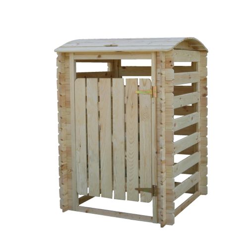 Cache Poubelle En Bois à Porte Verrouillables - M606-1 - 97cm X 97cm X H137cm