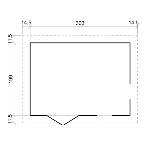 Abri De Jardin En Bois - M334fb - 6 M2 - L332xp222xh232cm