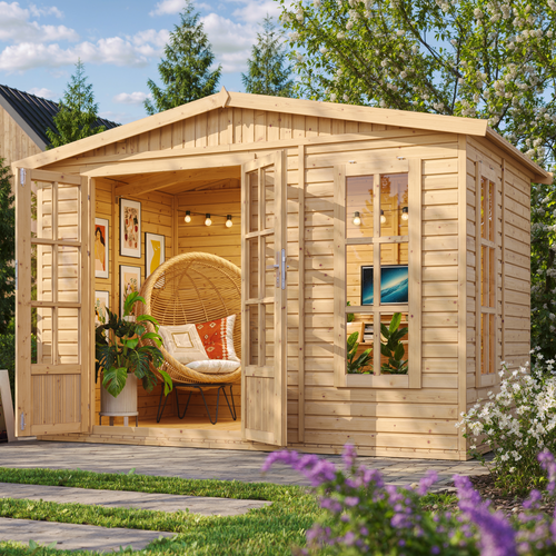 Abri De Jardin En Bois - M334fb+h334fbblack - 6 M2 - Avec Des Bardeaux Bitumineux