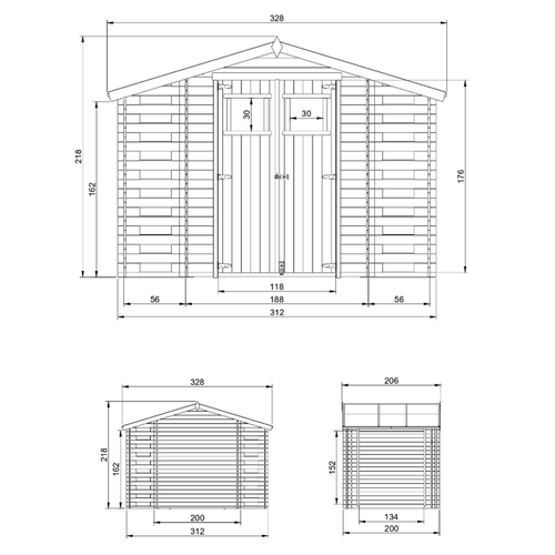 M391 - Abri De Jardin-abri Bois De Chauffage En Bois 5,41 M2 - Abri De Jardin Sans Plancher
