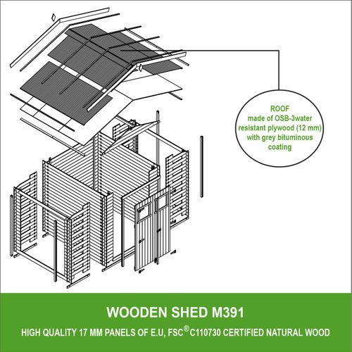 M391 - Abri De Jardin-abri Bois De Chauffage En Bois 5,41 M2 - Abri De Jardin Sans Plancher