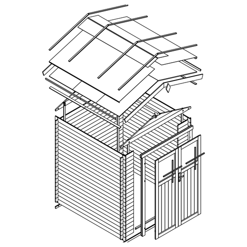 M369f - Abri De Jardin En Bois 4,33 M2 - 236 X 226 X H218 Cm - Abri De Jardin Sans Plancher