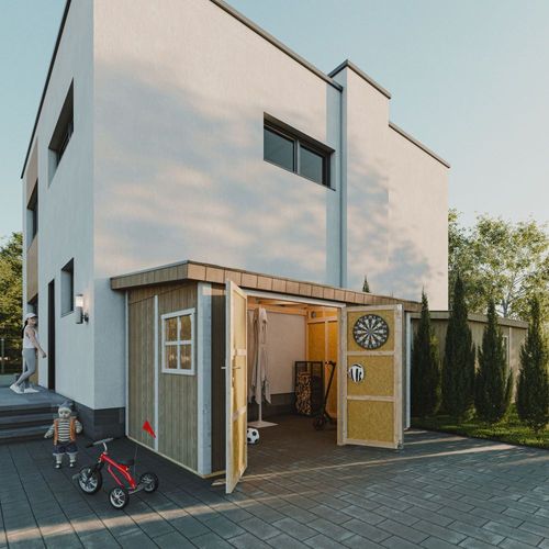 M939b-terra Brown Abri De Jardin Qualité Premium 8,68 M² - H231x248x412 Cm