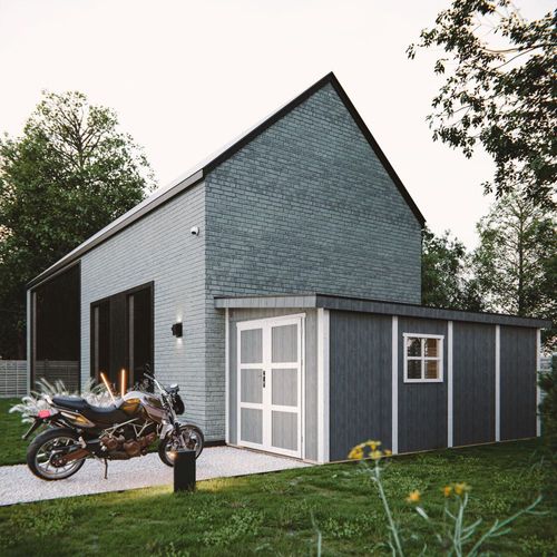 M940b-redwood Red Abri De Jardin Qualité Premium 11,47 M² - H231x248x530 Cm