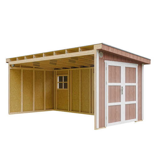 M940b-redwood Red Abri De Jardin Qualité Premium 11,47 M² - H231x248x530 Cm