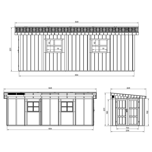 M941b-harvest Honey Abri De Jardin Qualité Premium 14,3 M² - H231x248x648 Cm