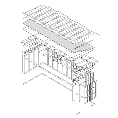 M941b-harvest Honey Abri De Jardin Qualité Premium 14,3 M² - H231x248x648 Cm