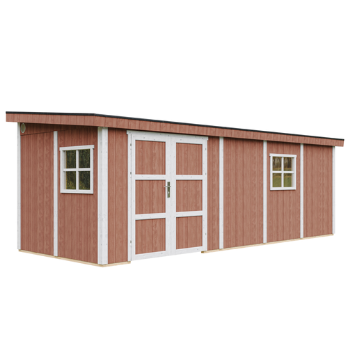 M941b-redwood Red Abri De Jardin Qualité Premium 14,3 M² - H231x248x648 Cm