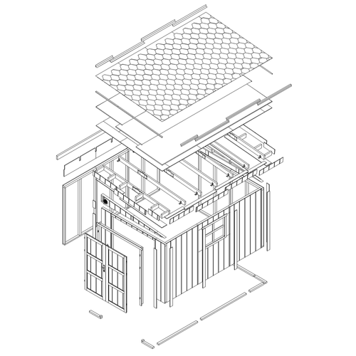 M939-harvest Honey Abri De Jardin Qualité Premium 8,68 M² - H231x248x412 Cm