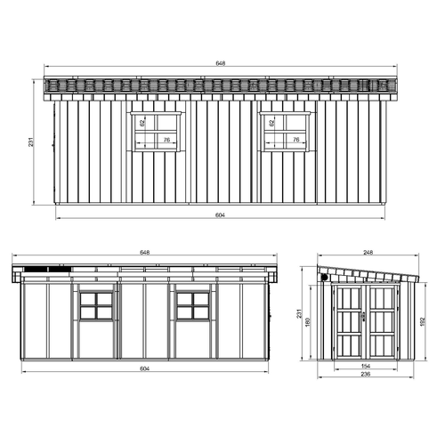 M941-harvest Honey Abri De Jardin Qualité Premium 14,30 M² - H231x248x648 Cm