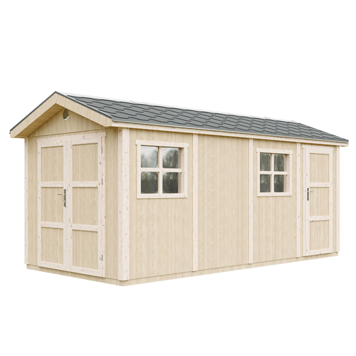 M915c Abri De Jardin Qualité Premium 8.52 + 2.95 M² - H252x250x530 Cm