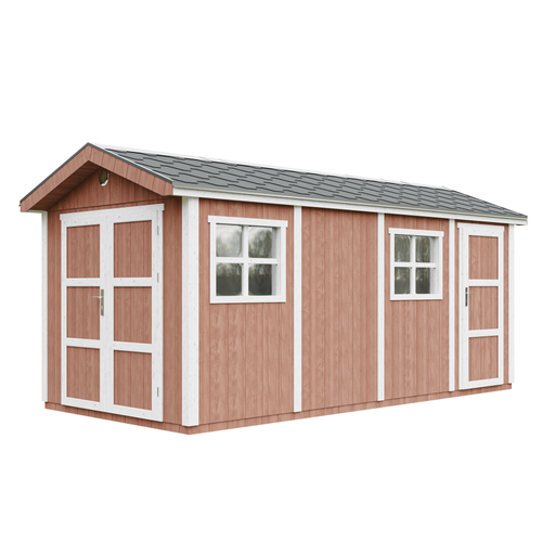 M915c-redwood Red Abri De Jardin Qualité Premium 11,47 M² - H252x250x530 Cm