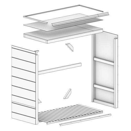 M980-1-tundra Cavern Abri à Bûches Extérieur 1,14 M² - 75 X 153 X H159 Cm