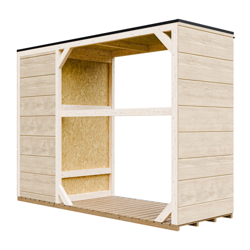 M981 - Harvest Honey Abri à Bûches Extérieur - 75 X 217 X H159 Cm - 1,09 M² + 0.53 M²