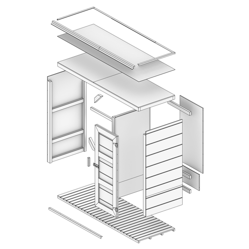 M981 - Tundra Cavern Abri à Bûches Extérieur - 75 X 217 X H159 Cm - 1,09 M² + 0.53 M²