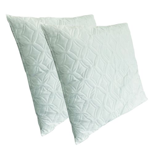 Lot De 2 Oreillers Fermes 60x60cm à Flocon Mémoire De Forme, Coussin Carré Promolinge