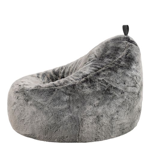 Pouf Cocoon Fausse Fourrure Gris Loup, Chambre, Salon, 87 X 95cm