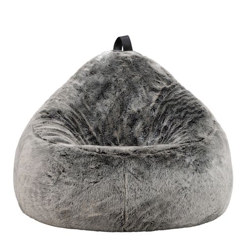 Pouf Cocoon Fausse Fourrure Gris Loup, Chambre, Salon, 87 X 95cm