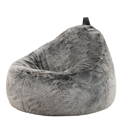 Pouf Cocoon Fausse Fourrure Gris Loup, Chambre, Salon, 87 X 95cm