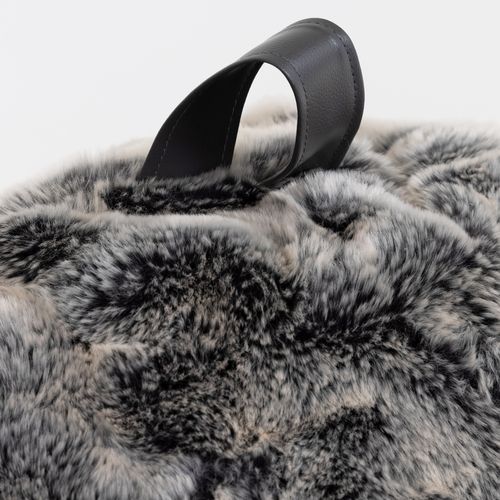 Pouf Cocoon Fausse Fourrure Gris Loup, Chambre, Salon, 87 X 95cm