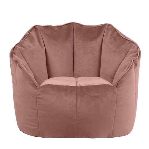 Pouf Fauteuil Sirena Velours Rose, Salon, Chambre, 77 X 74cm