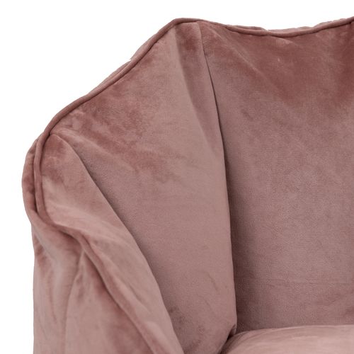 Pouf Fauteuil Sirena Velours Rose, Salon, Chambre, 77 X 74cm