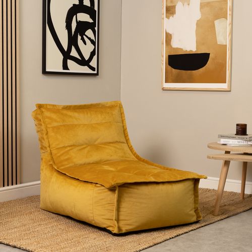 Pouf Modulable Sofa Icon Velours, 2 Pièces, Jaune Ocre - Collection Dolce