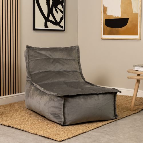 Pouf Modulable Sofa Icon Velours, 2 Pièces, Gris Anthracite - Collection Dolce