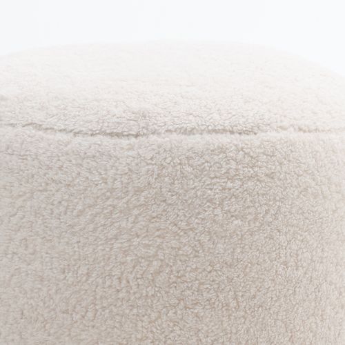 Pouf Iggy En Molleton Bouclette Crème 55 X 55cm