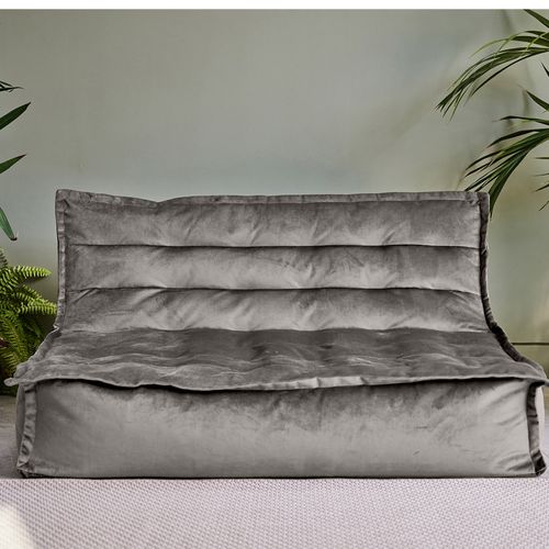 Pouf Canapé De Sol Kota Velours Gris Anthracite 140 X 100cm