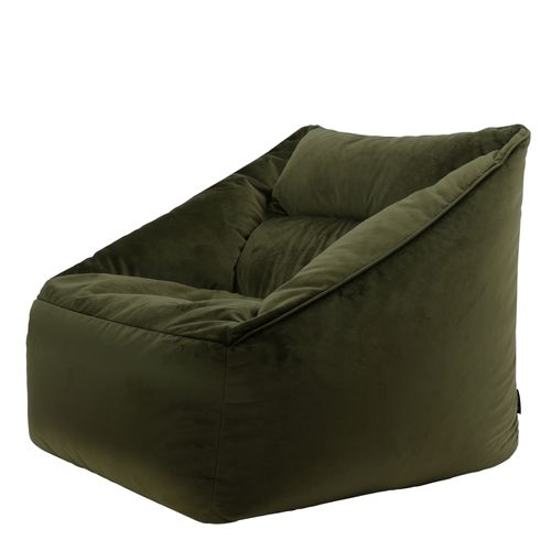 Pouf Fauteuil Natalia Velours Vert Olive, Salon, Chambre, 100 X 88cm