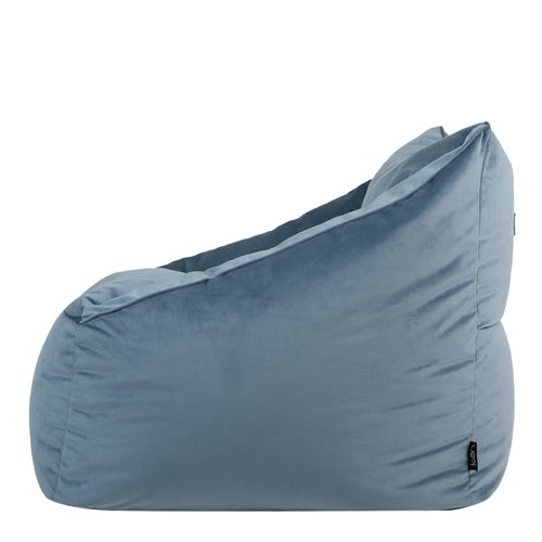 Pouf Fauteuil Natalia Velours Bleu Minéral, Salon, Chambre, 100 X 88cm