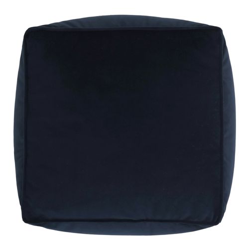 Repose-pieds Amara Carré Velours Bleu Minuit, Salon, 40 X 40cm